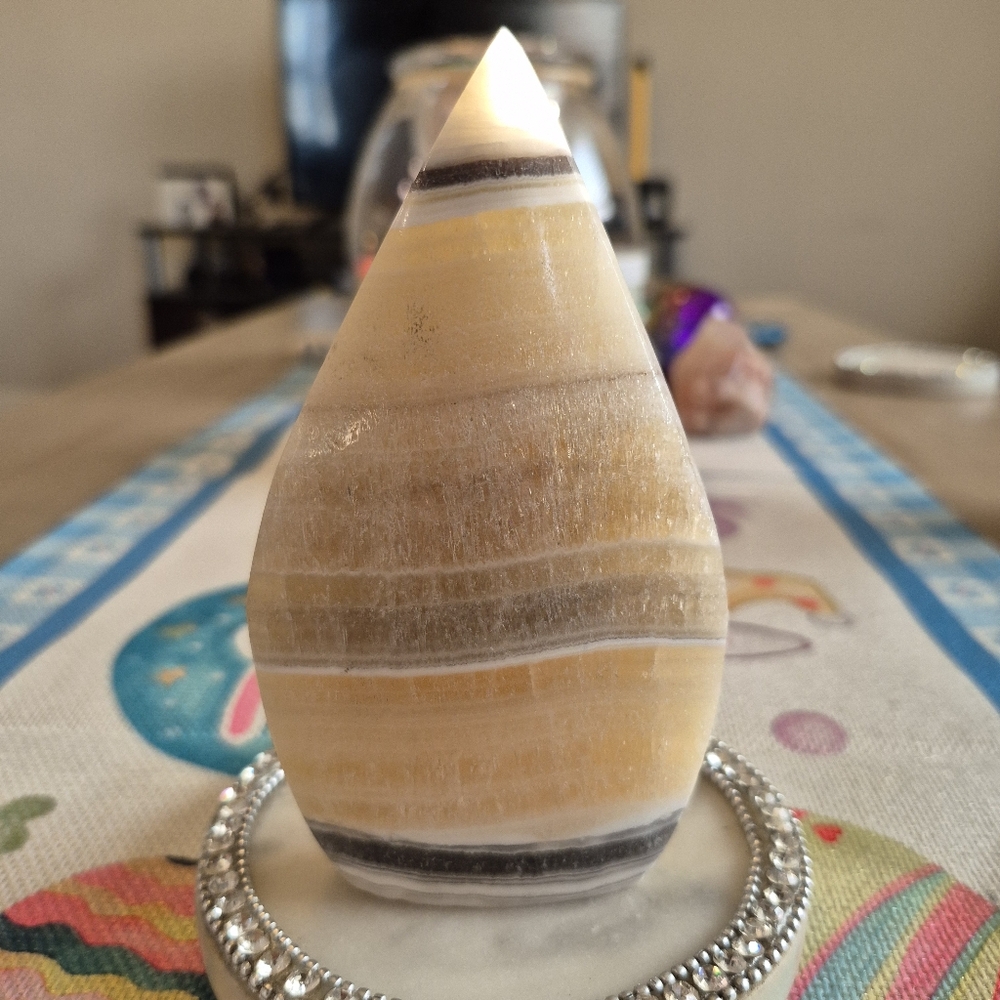 Natural Zebra Calcite Crystal Point Stand-up Freeform #4